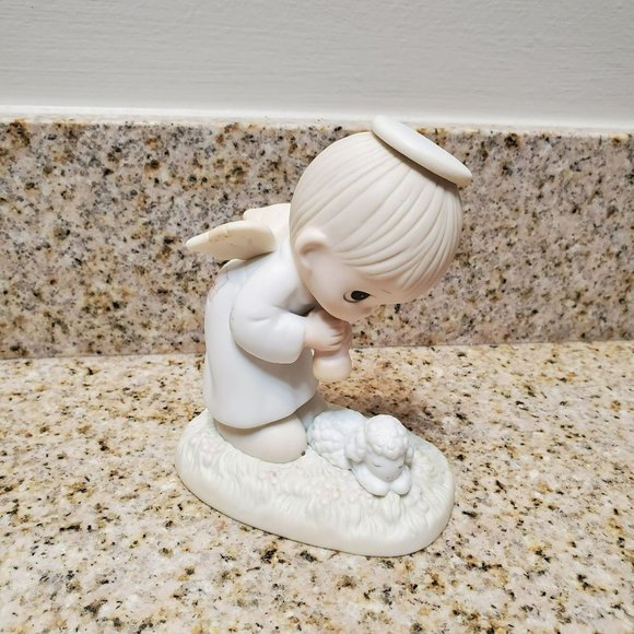 Precious Moments Figurine, God's Ray of Mercy, Angel and Lamb, 1984 Members Only - Picture 1 of 6